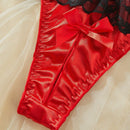 Mujeres Sexy Encaje Abierto Entrepierna Bragas Con Decoracion De Lazo A La Moda