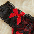 Mujeres Sexy Encaje Abierto Entrepierna Bragas Con Decoracion De Lazo A La Moda