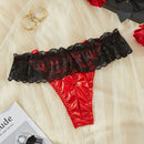 Mujeres Sexy Encaje Abierto Entrepierna Bragas Con Decoracion De Lazo A La Moda
