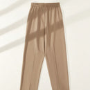 BIZwear Pantalones casuales rectos de unicolor para mujer con bolsillos