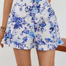 VCAY Mujeres Shorts de estilo flojo de moda con patron floral ideal para vacaciones