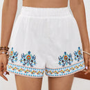 VCAY Shorts bordados con cintura elastica, perfectos para vacaciones y ocio