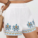 VCAY Shorts bordados con cintura elastica, perfectos para vacaciones y ocio