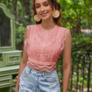 Frenchy Camisa blanca de manga corta de encaje con botones para mujeres, ideal para verano y vacaciones en la playa