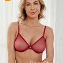 Wingslove Sosten transparente de malla transpirable sin forro y sin relleno
