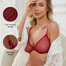 Wingslove Sosten transparente de malla transpirable sin forro y sin relleno