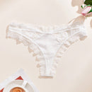 4 piezas/set tanga sexy de encaje con cintura baja y transpirable con longitud de cordones