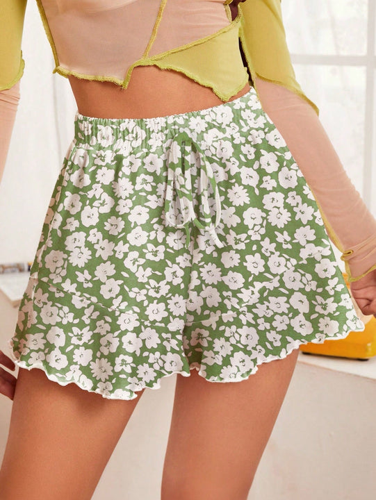 WYWH Shorts holgados casuales para mujer con patron floral que destacan su figura delgada