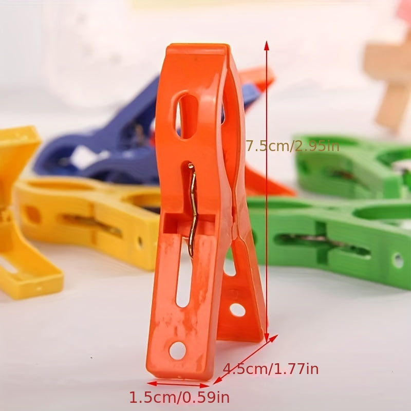 Otro Lavado, Secado y Planchado 8pcs Pinzas Grandes de Plástico para Ropa, Clips para Perchas, Clip para Toallas de Playa a Prueba de Viento, Pinzas para Ropa, Abrazadera de Resorte Potente, Almacenamiento y Organización de Ropa Sucia