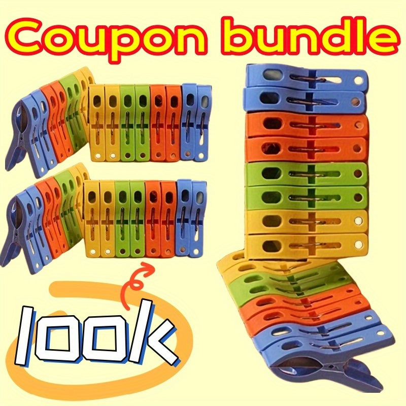 Otro Lavado, Secado y Planchado 8pcs Pinzas Grandes de Plástico para Ropa, Clips para Perchas, Clip para Toallas de Playa a Prueba de Viento, Pinzas para Ropa, Abrazadera de Resorte Potente, Almacenamiento y Organización de Ropa Sucia