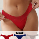 Mujeres Panties con tiras de encaje Diario Simple en unicolor (conjunto de 3)