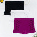 Set de 3 piezas de bragas basicas sexys para mujeres, sin costuras y transpirables, con diseno calado. Varios colores disponibles.