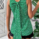 VCAY Blusa Sin Mangas Con Cuello En V Con Diseno De Lazo En La Espalda De Estilo Frances
