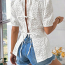 Top Con Diseno De Lazo Trasero Al Estilo Frances