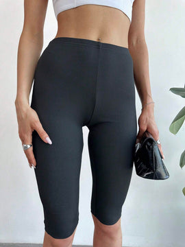Prive Pantalones capri casuales para mujer, sueltos, de unicolor y con cintura elastica