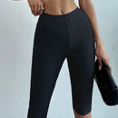 Prive Pantalones capri casuales para mujer, sueltos, de unicolor y con cintura elastica