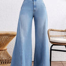 VCAY Jeans de pierna ancha para mujeres con bolsillos para uso casual diario