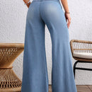 VCAY Jeans de pierna ancha para mujeres con bolsillos para uso casual diario