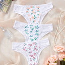 Ropa interior femenina estilo japones con estampado floral, calzoncillos de encaje empalmados con estampado de alta calidad