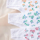 Ropa interior femenina estilo japones con estampado floral, calzoncillos de encaje empalmados con estampado de alta calidad