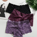 NEW Set de lenceria sexy de 3 piezas con encaje floral de borde festoneado y braguitas para mujer