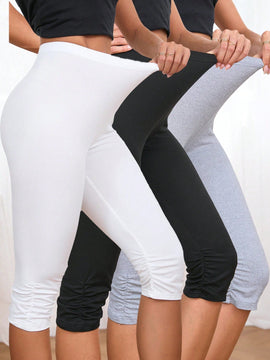 NEW  Clasi Pantalones de Mujer Fruncido Color combinado Liso Casual