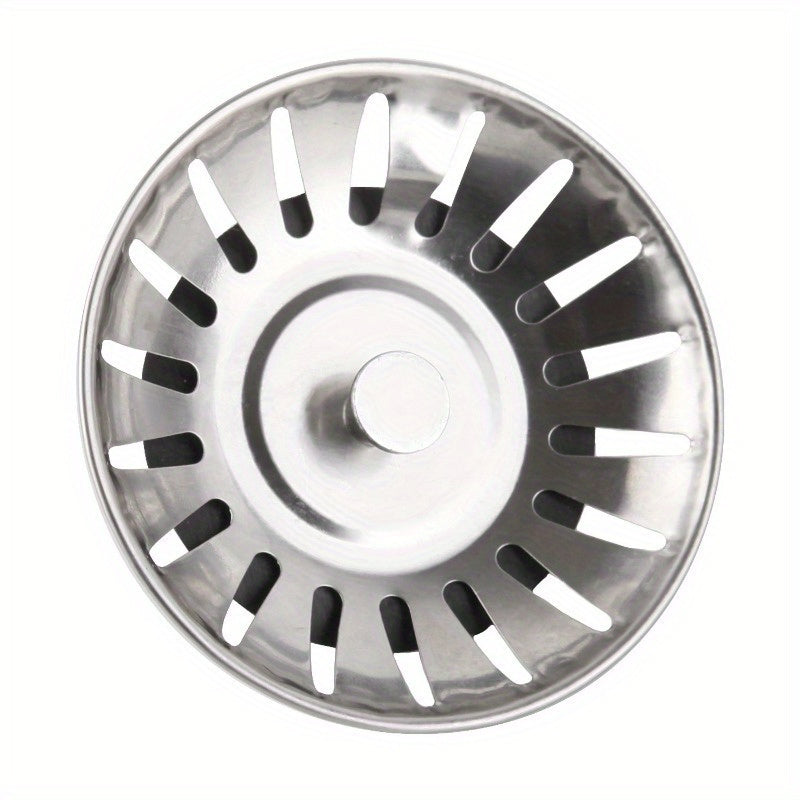 1 pieza de escurridor de fregadero de cocina de acero inoxidable pulido y tapa - Embudo de drenaje elegante con atrapahuevos para baño y cocina, resistente a la herrumbre, fácil de limpiar, duradero y de estilo, protección de drenaje, escurridor de frega