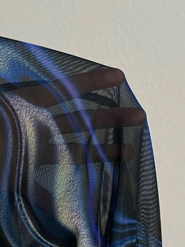 Slayr Pantalones ajustados casuales callejeros para mujeres con diseno de doble capa en tobillo con volantes, con rayas onduladas y transparentes en colores