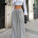 Pantalones comodos grises para mujer