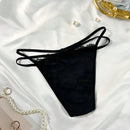 Tanga sexy de encaje para mujer, 1 pieza, unicolor, verano