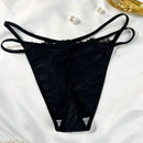 Tanga sexy de encaje para mujer, 1 pieza, unicolor, verano