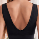 Sujetador de top tank acanalado sin costuras y sin cables para mujer