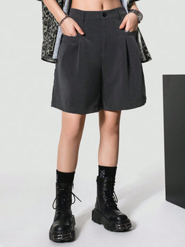 Coolane Shorts de traje con diseno plisado de moda para mujeres, adecuados para atuendos de primavera y verano con estilo callejero
