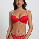 DesireSculpt Set de lenceria con encaje floral con aro