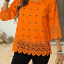Clasi Blusa de verano para mujer con mangas 3/4 y detalles de encaje