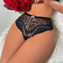 Panties triangulares de encaje para mujer con decoracion de lazo (1 pieza)