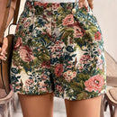 Frenchy Shorts florales de jacquard de cintura alta para el verano, estilo frances, muy tolerantes, una buena eleccion como combinacion