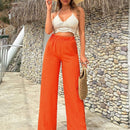 Pantalon comodo de color naranja para mujer