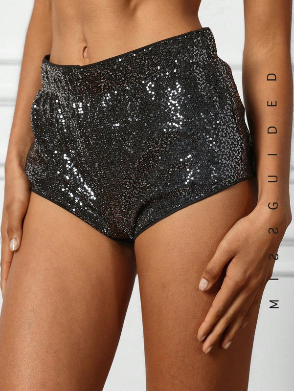 MISSGUIDED Minishort de lentejuelas ajustado