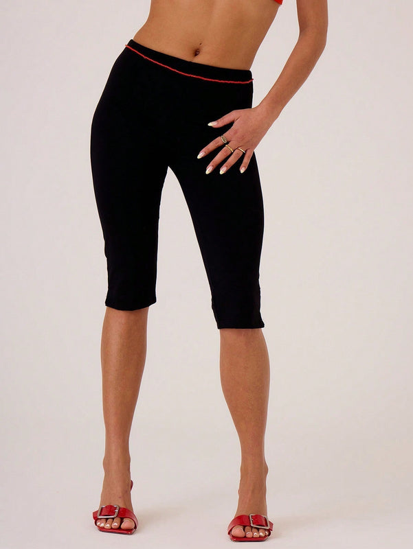 MUSERA Pantalones capri de verano con dobladillo dividido
