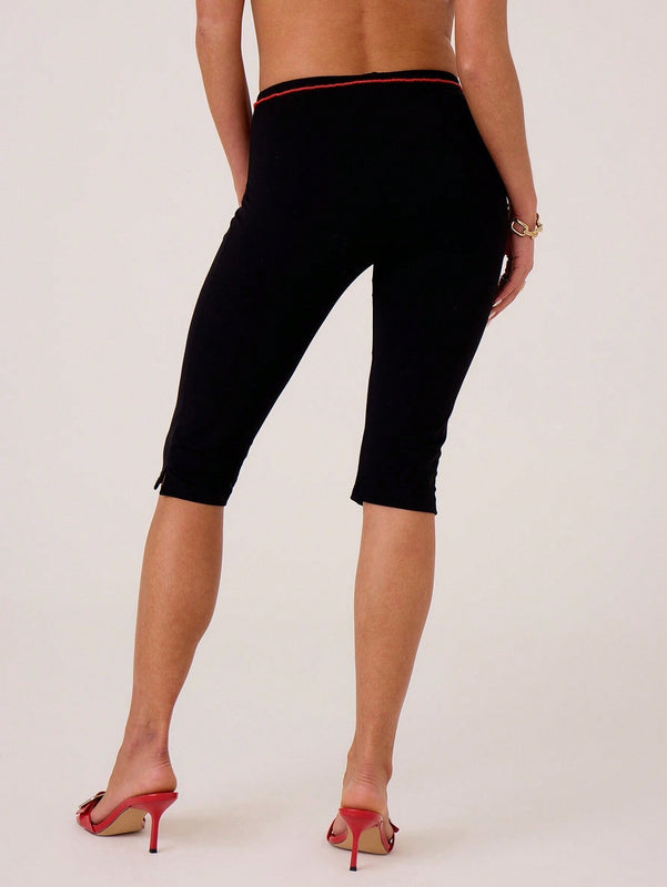 MUSERA Pantalones capri de verano con dobladillo dividido
