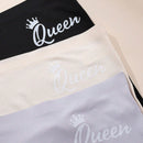 paquete de 3 ropa interior comoda y sin costuras de esquina plana para mujeres con estampado de reina de moda