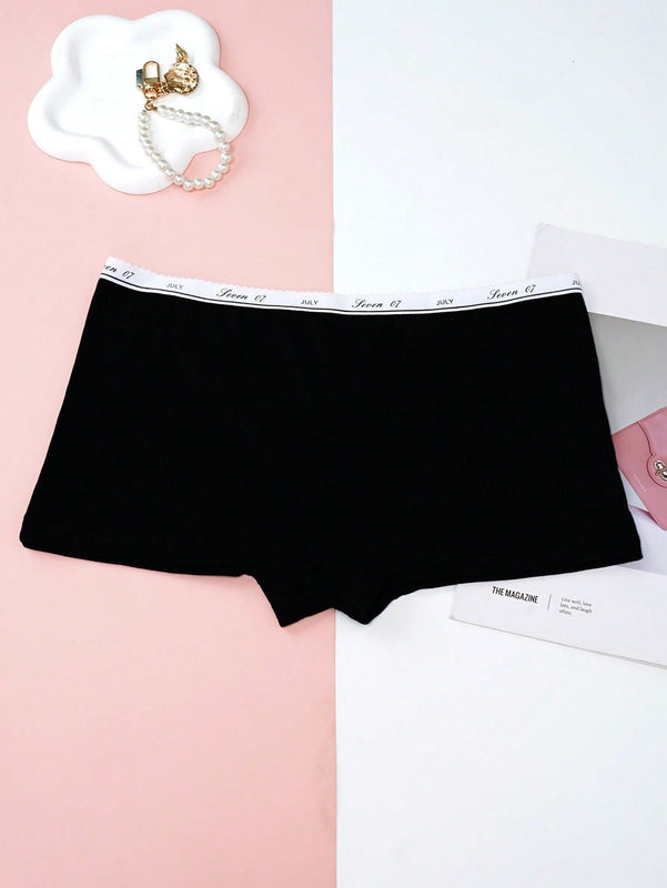 Paquete de 3 braguitas para mujer con corte cuadrado y diseno impreso de moda