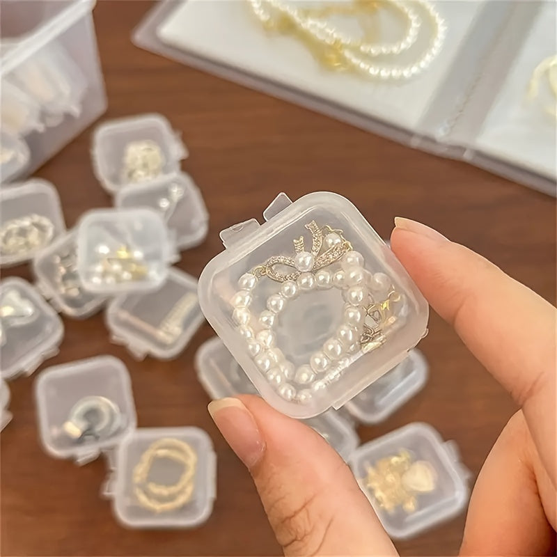 20 Piezas, Cajas De Almacenamiento De Joyas De Plástico Transparente Con Tapas, Mini Estuches Organizadores De Pendientes, Pequeños Contenedores Cuadrados Para Cuentas, Maquillaje, Proyectos De Manualidades, Accesorios De Organización Para El Hogar, Caja