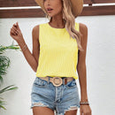 LUNE Blusa sin mangas de encaje con parche para mujer, muy a la moda