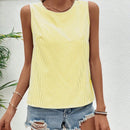 LUNE Blusa sin mangas de encaje con parche para mujer, muy a la moda