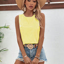 LUNE Blusa sin mangas de encaje con parche para mujer, muy a la moda
