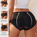 Pantalones De Encaje Solido Con Triangulo Para Mujer Con Almohadillas De Gluteos Para Realzar Las Caderas