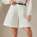 Anewsta Pantalones cortos bermuda casuales con dobladillo enrollado