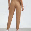 Clasi Pantalones largos y conicos casuales para mujer con botones decorativos